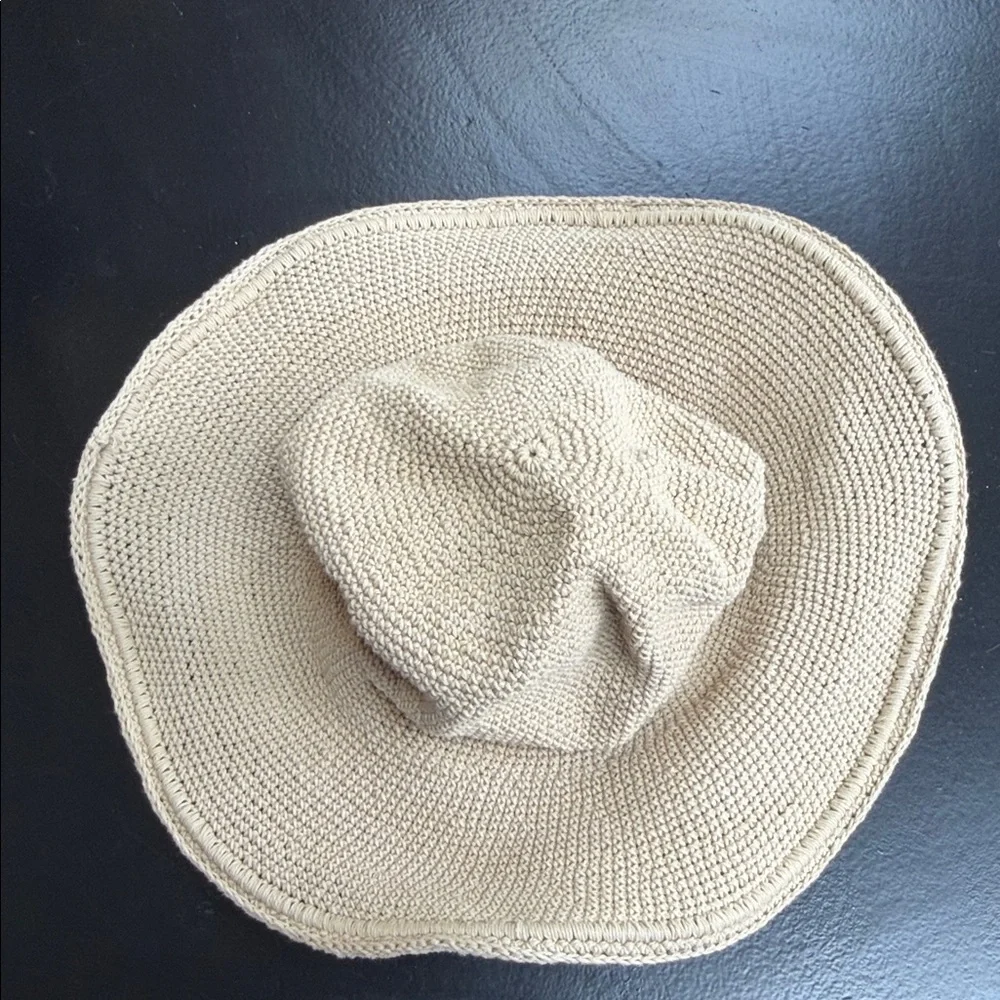 Beige Knit Sun Hat - Picture 3 of 4